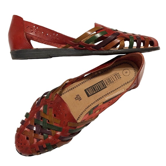 The Leather Collection Shoes - The Leather Collection Rainbow Huarache Sandals